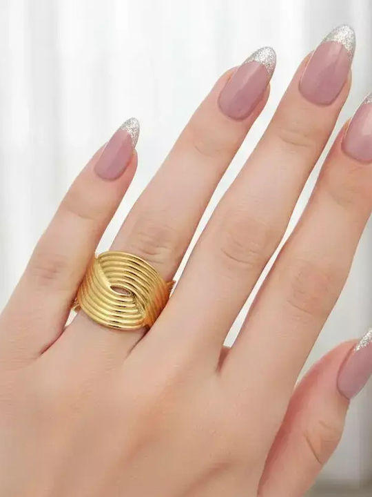 Nire Damen Ring aus Stahl Vergoldet
