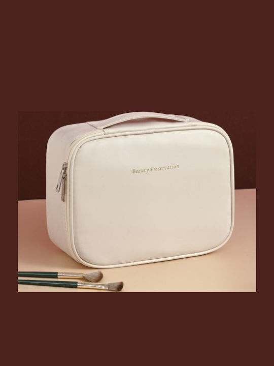 Ecarla Cream Eco-leather Wash Bag Ks146k
