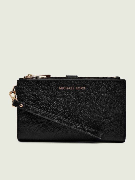 Michael Kors Black Leather Double Zip Wristlet