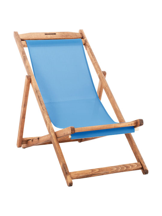 Deckchair Limnos Wooden Light Blue 55x97x105cm