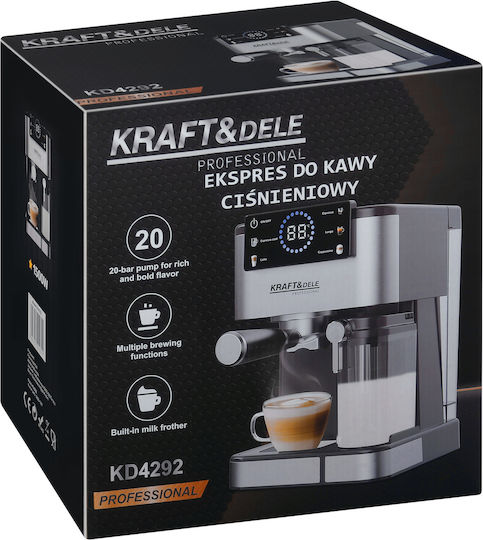 Kraft & Dele Espressoare 1500W Presiune 20bar Argintiu KD4292