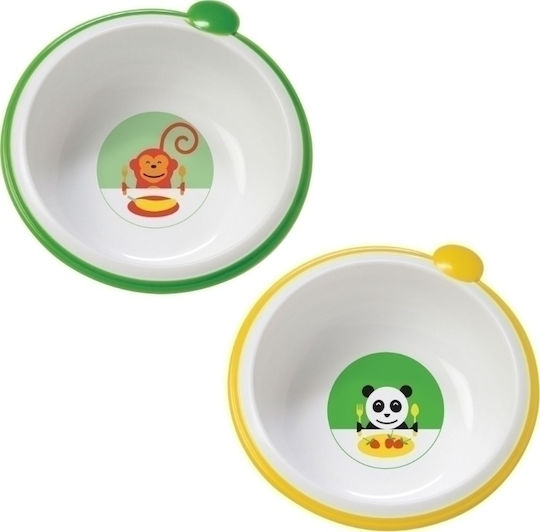 Dr. Brown's Plastic Toddler Bowl Μπολ Φαγητού Κίτρινο/Πράσινο 6m+ 2pcs Multicolour