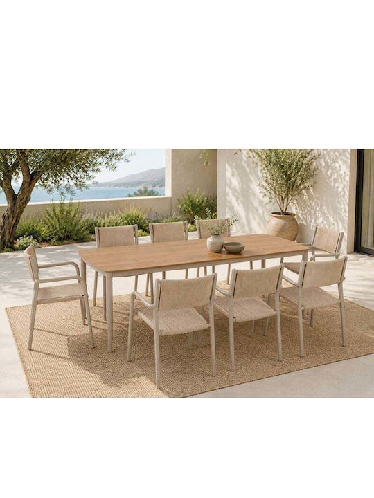 Set Trapezarie de Exterior Denver 9 Piese Bej E6760,1S