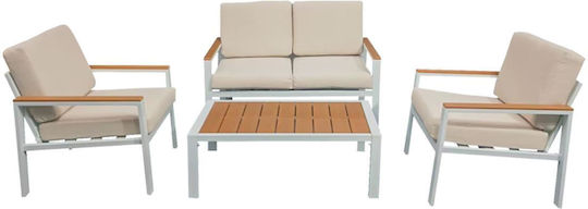 Garten- und Outdoor-Möbelsets Typsatz Wohnzimmer 4 Stück mit Kissen