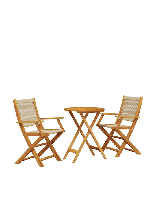 Garten- und Outdoor-Möbelsets 3 Stück Beige mit Sonnenschirmhalter