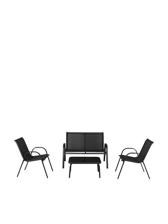Best Outdoor Living Room Set 4 Pieces Black