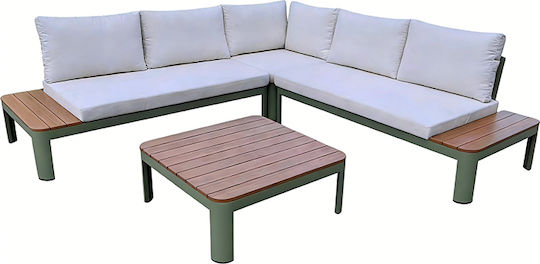 2-teiliges Outdoor-Lounge-Set Grau mit Kissen OTSF1003