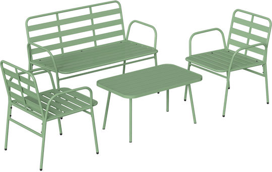 Living Room Set 4 Pieces Green