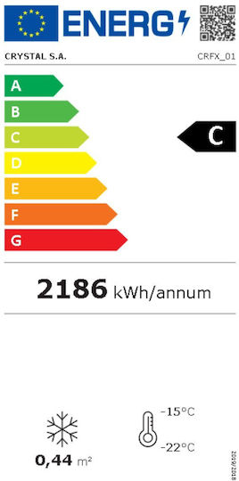 Crystal Επαγγελματικός Καταψύκτης 237lt Π44 x Β60 x Υ187εκ.
