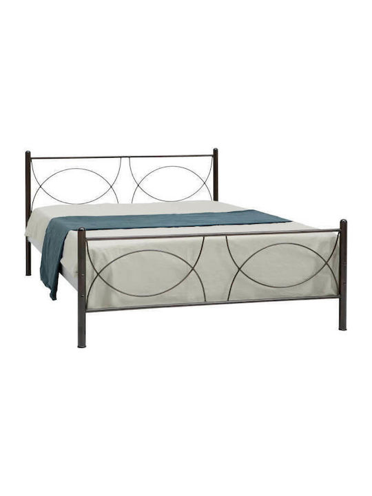 Cup Bed Metal Brown for Mattress 110x190cm
