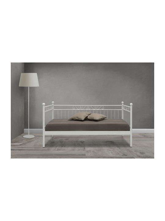 Alexia Sofa Bed Semi-Double Metal White for Mattress 110x190cm