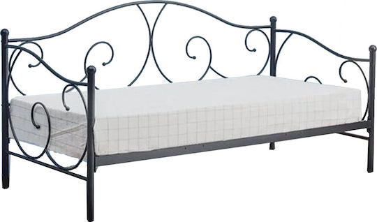 Michael Κρεβάτι Μονό για Στρώμα 90x200cm Μαύρο Michael Κρεβάτι Μονό για Στρώμα 90x200cm Μαύρο