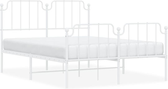 Doppelbett Weiß mit Lattenrost für Matratze 150x200cm