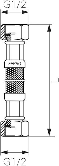 Σωλήνας Σύνδεσης Ferro Pws Gw Gw 1/2" X 1/2" Pws03