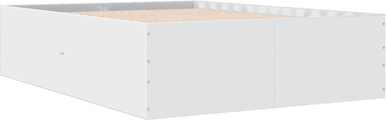 Κρεβάτι King Size για Στρώμα 200x200cm Λευκό Κρεβάτι King Size για Στρώμα 200x200cm Λευκό