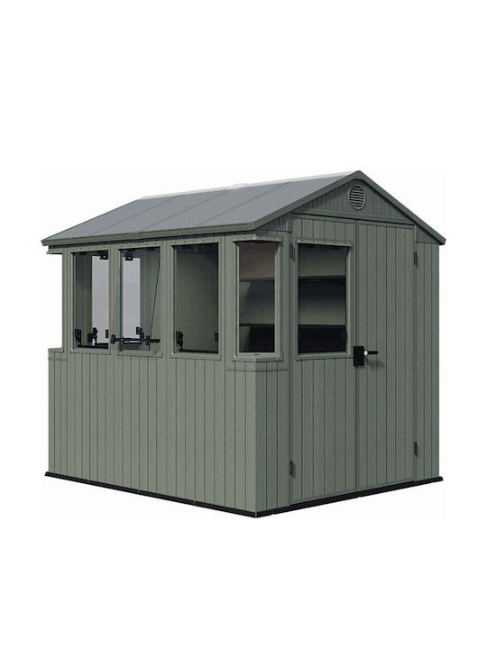 Plastic Garden Shed Premier Green L1.9xW2.44xH2.21m
