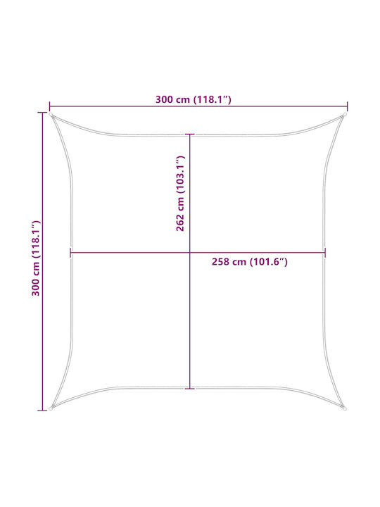 vidaXL Markise Terrasse Grau 3x3m