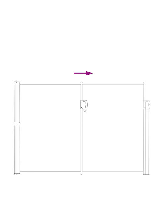 vidaXL Πλαϊνή Τέντα Βεράντας Γκρι 5x1.6m