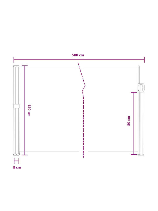vidaXL Sideway Terrace Tent Gray 5x1.2m