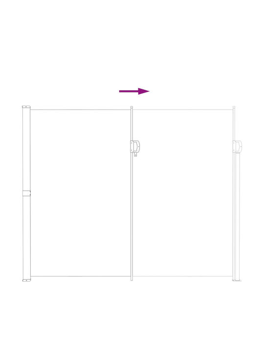 vidaXL Странична Тента За Тераса Бежова 6x2.2m