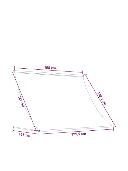vidaXL Pavillon Terrasse Schwarz 2x1.5m