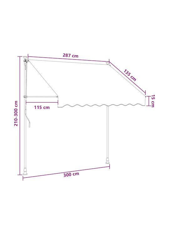 vidaXL Black Terrace Tent x