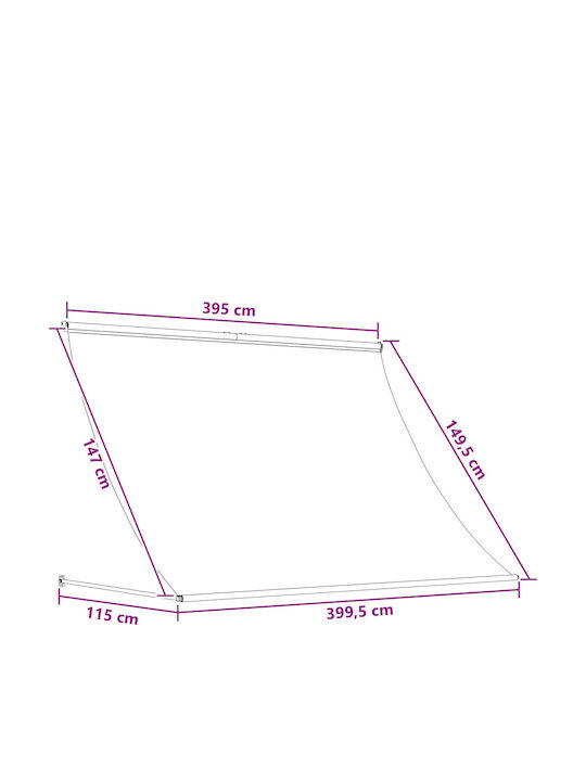vidaXL Тента Тераса Черна 4x1.5m