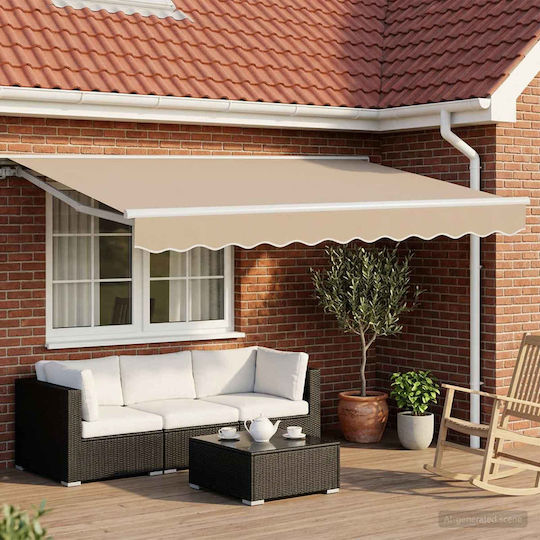 vidaXL Beige Awning Frame with PU Coating 2x3.5m