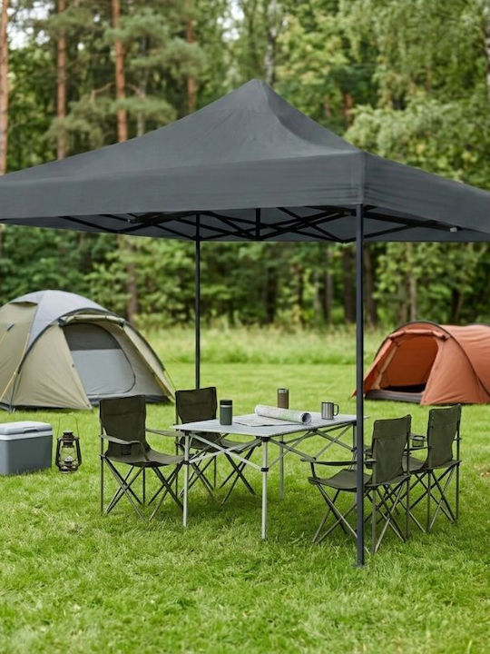 Homeplus Foldable Garden Gazebo Gray 3x3m