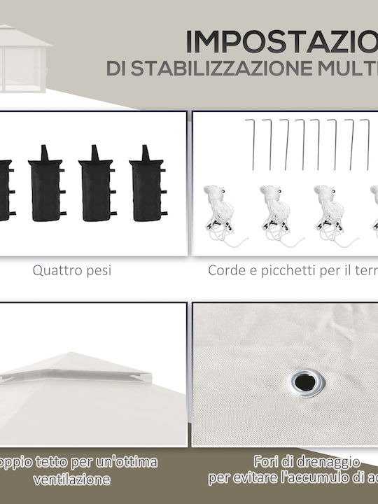 Chioșc pliabil Grădină Bej x4m