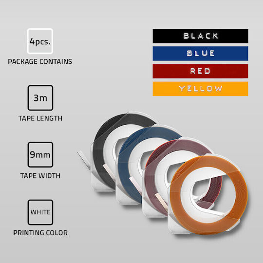 Qoltec Label Maker Tape 3m x 3mm 1pcs
