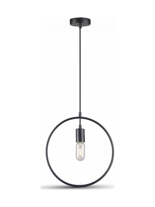V-TAC Circle Hängelampe Schwarz mit Fassung E27 32x32x135cm.