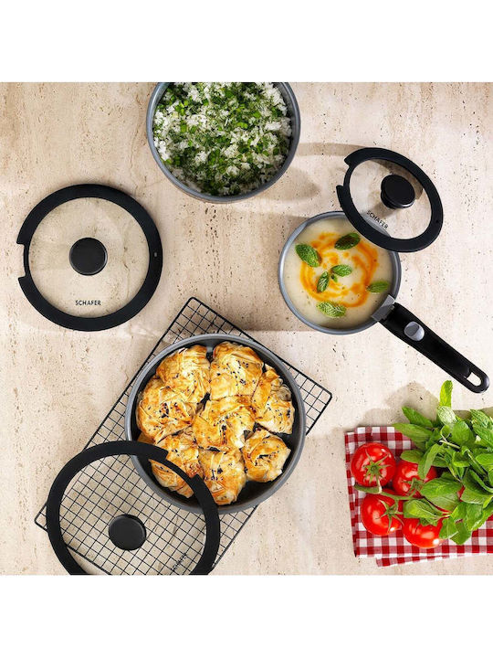 SteweHome Pots Set From Aluminum With Ceramic Coating 7pcs
