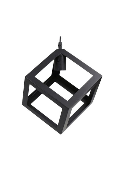 Diamond Adjustable Pendant Light Black with Socket E27 27x27cm