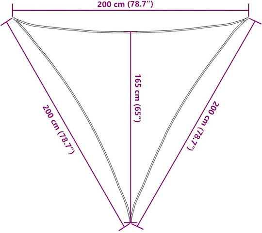 vidaXL Triangle Shade Sail Orange with PU Coating 2m