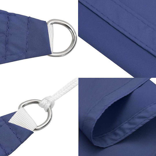 vidaXL Triangle Shade Divider Blue with PU Coating 5x7x5m
