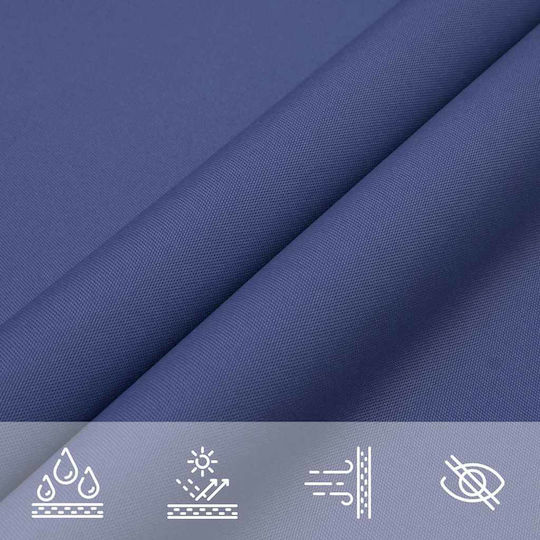 vidaXL Triangle Shade Divider Blue with PU Coating 5x7x5m