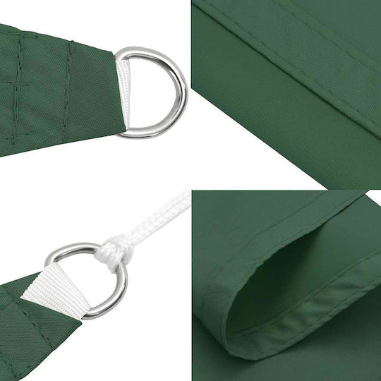 vidaXL Триъгълен Shade Sail Зелен с PU Покритие 5x7x5м