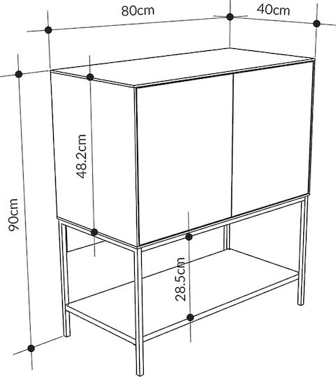 Sideboard Amira from Wood & Metal Walnut 80x40x90cm
