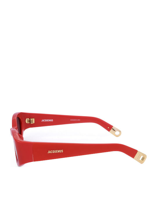 JACQUEMUS Unisex Γυαλιά Ηλίου με Κόκκινο Σκελετό και Μπλε Φακό