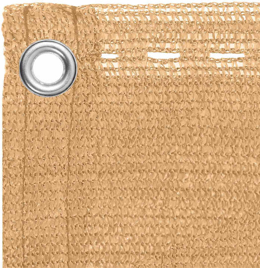 vidaXL Rectangular Beige Shade Divider 1.2x4m