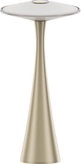 Glass Table Lamp LED with White Shade and Gold Base
