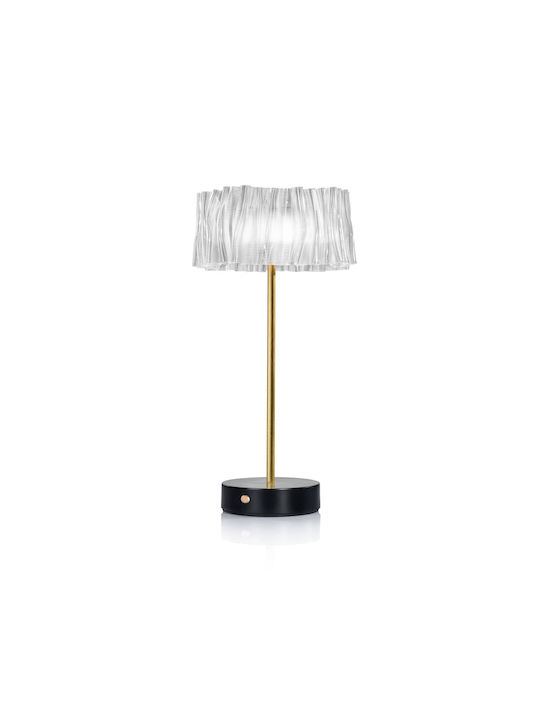 Slamp Accordeon Metall Tischlampe LED mit Transparent Schirm und Schwarz Basis