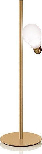 Slamp Idea Brass Μεταλλικό Πορτατίφ για Ντουί G9 με Λευκό Καπέλο και Χρυσή Βάση