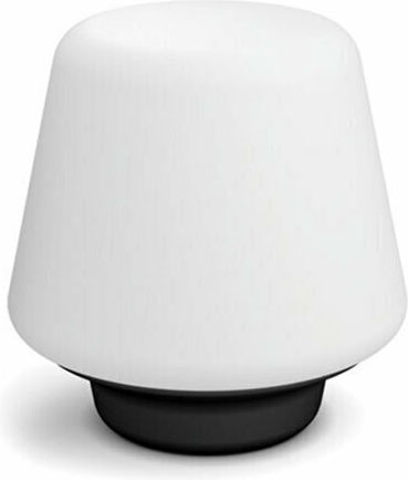 Philips Γυάλινο Πορτατίφ για Ντουί E27 με Λευκό Καπέλο και Μαύρη Βάση