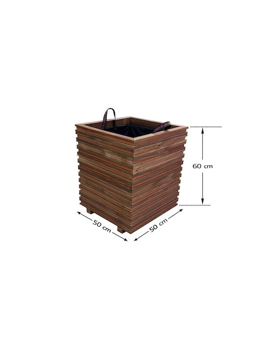 Tesias Group Pot Wooden Light Walnut 50x50x60cm.