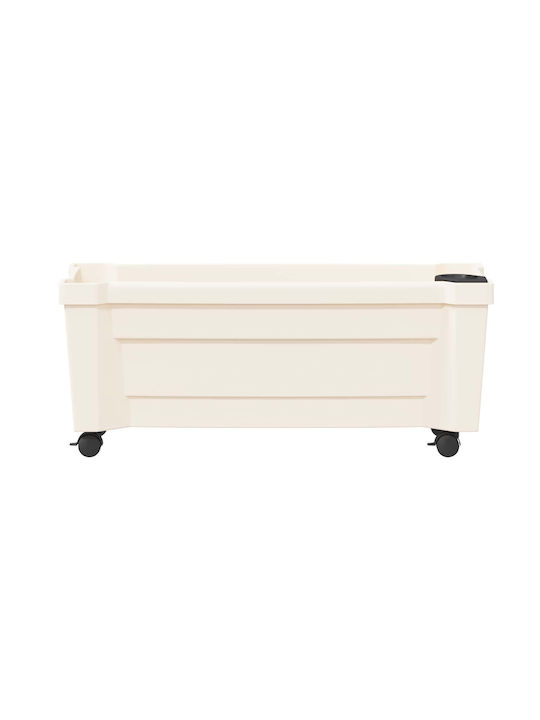 vidaXL Plastic White Flower Pot 79x35x33cm