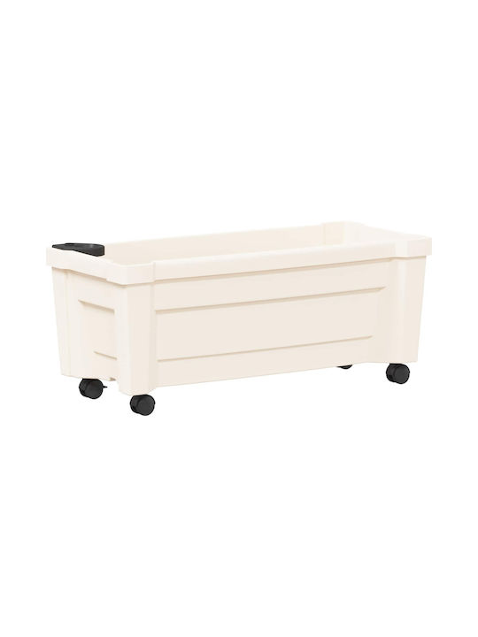 vidaXL Plastic White Flower Pot 79x35x33cm