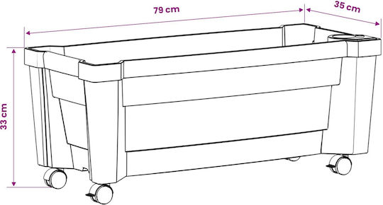 vidaXL Пластмасова Бяла Саксия За Цветя 79x35x33см