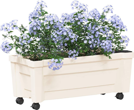 vidaXL Пластмасова Бяла Саксия За Цветя 79x35x33см